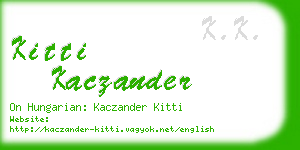 kitti kaczander business card